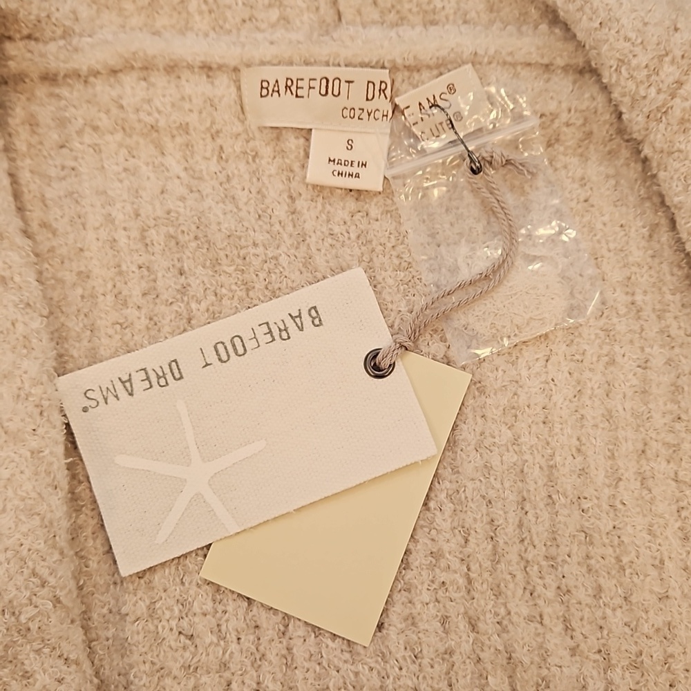 💕BAREFOOT DREAMS💕 CozyChic Lite Coastal Cardigan ~ Bisque Small S NWT - Picture 14 of 16